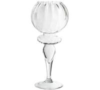 DRW Portavelas con pie de Cristal Transparente 19x19x50cm