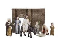 DRW Representacion de Jesus entrando en Jerusalen montado en Burro de Resina Pintado a Mano 15 cm