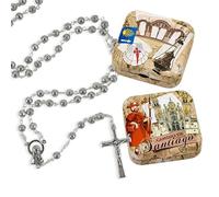 DRW Rosario metal Camino de Santiago con caja metalica 3x1x50 cm
