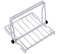 DRW Servilletero de Metal en Blanco 21x18x15cm