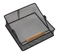 DRW Servilletero de Rejilla de Metal con asa en Negro 18x18x8/13cm