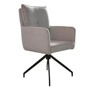 DRW Set 2 sillones giratorios de Metal y tapizado en Negro y Blanco 93x61x61 cm