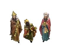 DRW Set 3 Reyes de Magos de Resina Pintados a Mano 30 cm
