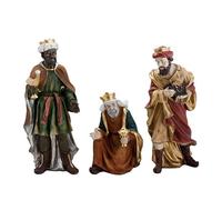 DRW Set 3 Reyes de Magos de Resina Pintados a Mano 40 cm