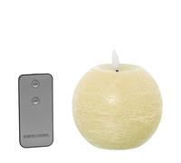 DRW Set de 4 Velas Bola de Cera y led con Mando a Distancia Color Marfil 10x10x8.5 cm