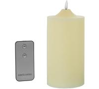 DRW Set de 4 Velas de Cera con led y Mando a Distancia Color Marfil 10x10x20 cm
