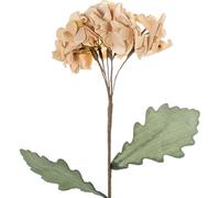DRW Set de 6 Ramas de Hojas Artificiales de Espuma eva, plastico y Papel Beige 70cm