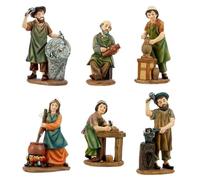 DRW Set Figuras Belen oficios para Nacimiento Resina pintadas a Mano 11 cm