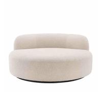 DRW Sofa Redondo de Borreguito Blanco con Respaldo 193X70X30 cm