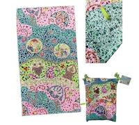 DRW Toalla de Microfibra de Elementos de Gaudi Rosas con Bolsa 80x1x160 cm