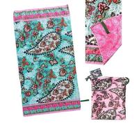 DRW Toalla de Microfibra de pachamama Rosas con Bolsa 80x1x160 cm