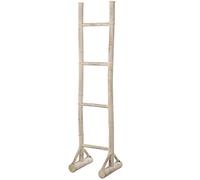 DRW Toallero de pie y de bambú con Forma de Escalera, Blanco, 40x35x162cm