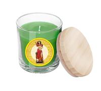 DRW Vela de Pomba Gira Verde Bote Cristal con Tapa en Caja con la Historia 7x7x8.5 cm