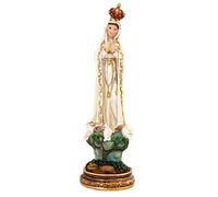 DRW Virgen de Fátima 11 cm Resina con Caja PVC con la Historia 11 cm