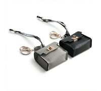 Drwosm 2 Piezas Llavero Bolso PU Cuero Charm Mujer Colgante Mini Kelly para Lápiz Labial Auriculares Monedero Blanco Negro