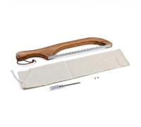 Drwosm Cortador de Pan con Mango de Madera, Cuchillo Pan de Acero Inoxidable con Hoja Serrada, Rebanadora de Pan Manual para Masa Madre, Pasteles, Utensilios de Cocina Profesional