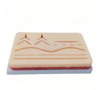 DRXRD Almohadilla de sutura de silicona con 14 heridas precortadas de 7.1 pulgadas, almohadilla de práctica de sutura cutánea reutilizable para entrenamiento y práctica de enfermeras médicas, ayuda