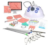 DRXRD Caja de Entrenamiento para Entrenador de Simulador Laparoscópico con Luz & Cámara & 4 Instrumentos Entrenamiento & 10 Entrenamiento Módulos para Enseñanza y Ejercicios 30°