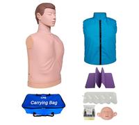 DRXRD Maniquí de Entrenamiento en Primeros Auxilios Cuerpo Medio Muñeco RCP con Mascarilla Reemplazable + 4 Bolsas Pulmonares Reemplazables + Estera + Bolsa de Transporte