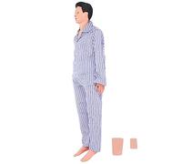 DRXRD Muneco Practicas Enfermeria 160cm Tamaño Natural Formación Enfermería Maniquí con Bata de Paciente y Reemplazar Módulo para 24 Elementos de formación Básica en Enfermería Male