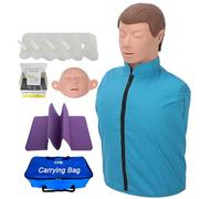 DRXRD RCP-Simulador Cuerpo Medio Maniquíes de Reanimación con Mascarilla Reemplazable + 4 Bolsas Pulmonares Reemplazables + Estera + Bolsa de Transporte para Capacitación Práctica
