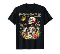 Dry Bones Come To Life Esqueleto Cristiano Jesús Fe Floral Camiseta