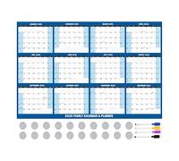 Dry Erase Calendar, Magnetic Wall Calendar, Reusable Adhesive Blank Wipe Erasable Planner Organizer for Refrigerator, Dorm, Home Kitchen, Family, College, School 47.99x32.01 Inches