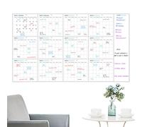 Dry Erase Calendar, Reusable Whiteboard, 34x58in Wall Planner Board, Smooth Erasable, Authentic Magnetic Design for Offices, Home, School, Scheduling, Planning Use