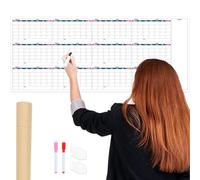 Dry Eraser Calendar for Wall - Portable 12 Month Undated Schedule Planner | Reusable Dry Erase Board for Dorm Home Kitchen Gym Fridge Workplace Study Room Meal Prep Classroom