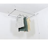 DRY-SMART Flex UP - Tendedero de techo extensible, para bañera, balcón, interior y exterior, ahorra espacio, fijación al techo 100-160 cm (con manivela)
