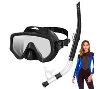 Dry Top Snorkel, Wide View Diving, 1 to 2 cm Difference in Size, Full Face Snorkel Gear with Anti Fog Design, Leakproof Swim, Comfortable Snorkeling Set, for Beach Travel Water Sports Use