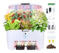 Dryades - Kit de Sistema de Cultivo hidropónico de 16 cápsulas, jardín Inteligente de Hierbas con Modo de Brote Que Puede sembrar con anticipación y luz LED de Espectro Completo de 24 W, Maceta de