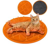 Drydiet 2 almohadillas térmicas redondas para gatos de 16 pulgadas, autocalentables, lavables, antideslizantes, para cama de mascotas, para jaulas de perros, interiores y exteriores (naranja, 16