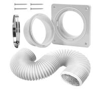 Dryer Vent - 150x10x10cm Indoor Dryer Vent Kit | DryerVent Hose Kit - Wall Mounted Exhaust Connector | PP PVC Ventilation Panel Sealing Ring Clamp | Laundry Bathroom AC Outlet