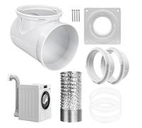Dryer Vent, Indoor Dryer Vent Kit, Replacement Connector Plate, Flexible Exhaust Hose, Compact Design, Ideal for Washer Ventilation, Ceiling Fans, Air Conditioner, Kitchen, Bathroom, Bedroom, RV Room