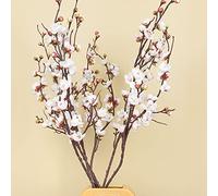 DRYFAL 12 ramas artificiales de ciruelo de 37 pulgadas de largo, flor de ciruelo de seda con brotes, cereza japonesa realista para decoración del hogar, centro de mesa, ramo de boda, rosa