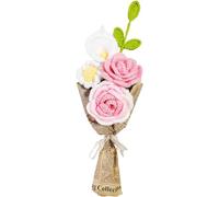 DRYFAL Ramo de Flores de Ganchillo Hecho a Mano, Mezclado, Hecho a Mano, Flores de Punto Rosa, Girasol, Margaritas, Flores Artificiales para jarrón, decoración del hogar, Regalo