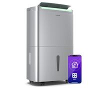 Klarstein DryFy Connect 40L Deshumidificador Wifi, Depósito 7L, Silencioso, Temporizador 24h, Drenaje Permanente, Bajo Consumo, Portátil, Para Habitaciones 35-45m², Baño, Dormitorio