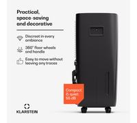 Klarstein DryFy Connect 60L Deshumidificador WiFi, 60L/24h, Depósito 8L, Temporizador 24h, Desagüe Continuo, Control de Humedad, Portátil para Hogar, Habitaciones 45-65m², Antracita