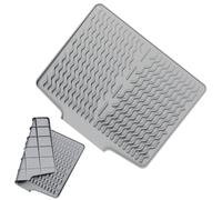 Drying Mat for Dishes, Kitchen Counter Drying Mat, Silicone Non-Slip Foldable Protector Bandeja, Drainer for Utensils, Pots and Pans, Organization and Storage Solution for Sink Area, 39 x 32 x 14.9 cm