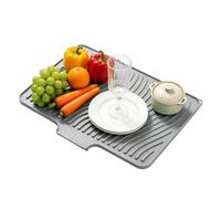Drying Mat Silicone Heat Resistant with Built-in Drainage Dish Drainer Mat