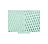 Drying Mat, Silicone Pad, Heat Proof Slip Proof Flexible Compact Multipurpose Hot Protection Waterproof Easy Storage, Dish Mat for Kitchen Utensils Dishes, 14.6x9.6Inches, Gray, Green