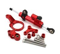 DRYIUBVF Compatible con CBR650R 2019-2020 Kit Soporte De Amortiguador Dirección De Motocicleta Estabilizador De Montaje Lineal Universal Ajustable Amortiguador dirección(Red)
