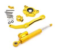DRYIUBVF Compatible con Z1000 2010-2013 Amortiguadores De Dirección para Motocicleta Soporte Estabilizador Kit De Accesorios Universal Ajustable Amortiguador dirección(Yellow)