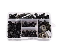 DRYIUBVF para CBR1000RR CBR1100XX para PCX125 PCX150 para CR85R CRF150R 175pcs Moto Carenado Cuerpo Pernos Kit Sujetador Clips Tornillo Tuercas M6 Tornillos Pernos Moto(Black)