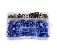 DRYIUBVF para CBR1000RR CBR1100XX para PCX125 PCX150 para CR85R CRF150R 175pcs Moto Carenado Cuerpo Pernos Kit Sujetador Clips Tornillo Tuercas M6 Tornillos Pernos Moto(Blue)