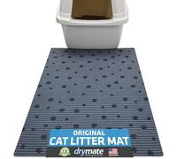 Drymate Cat Litter Alfombrilla, 20 x 71,5 cm, Gris de Rayas, diseño de Huellas