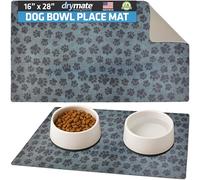 Drymate Mantel Individual para Cuenco de Mascotas, tapete de alimentación para Perros y Gatos, Tela Absorbente, Respaldo Impermeable, Antideslizante, Lavable a máquina/Duradero (Fabricado en Estados