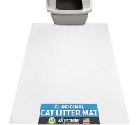 Drymate Tapete original para arena para gatos, contiene desorden de la caja, protege los suelos, a prueba de orina, lavable a máquina, suave para patas de gatito, absorbente, impermeable (fabricado en