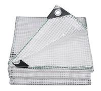 DRYNDUK Transparente Lona Impermeable, Toldo Reforzado con Ojales 170g / m², Lona de Protección Prueba de Viento Resistente Al Desgarro, Lonas para Muebles Piscina Jardín (1x3m)